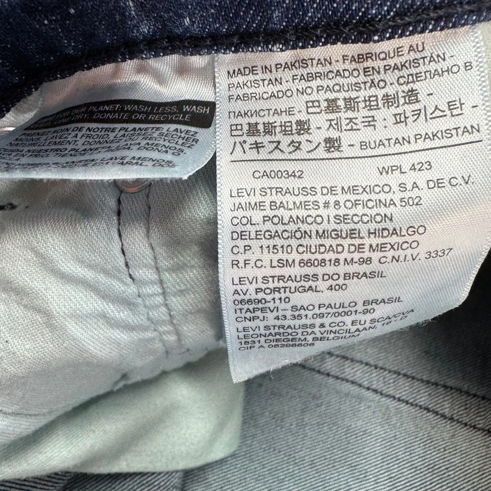 Levis 541 Athletic Taper Jeans Mens 36x28 Blue Acid Wash Raw Hem 18181-0343
